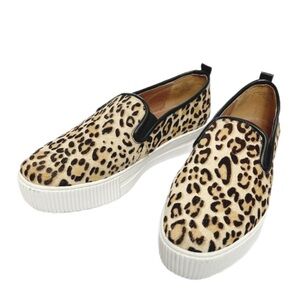 Leopard Print Halogen Baylee Calf Hair Platform Slip On Sneaker Size 7